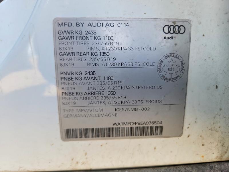 Продажа на аукционе авто 2014 Audi Q5, vin: WA1MFCFP8EA076504, номер лота: 55039006