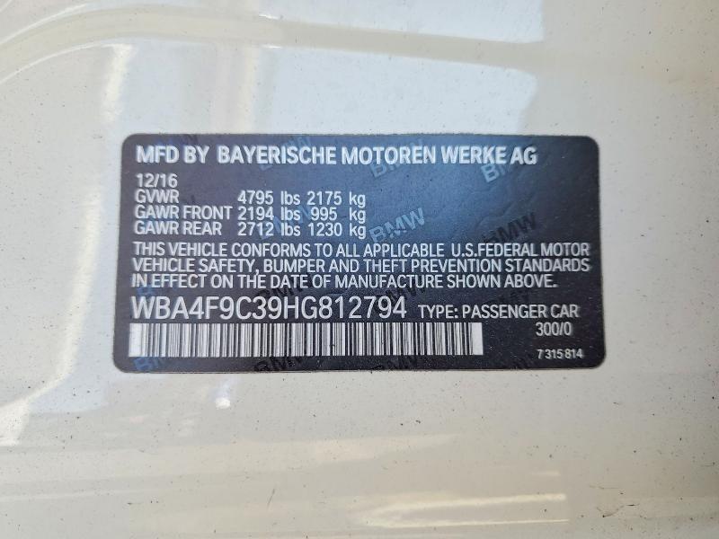 Продаж на аукціоні авто 2017 Bmw 430xi, vin: WBA4F9C39HG812794, номер лоту: 53585446