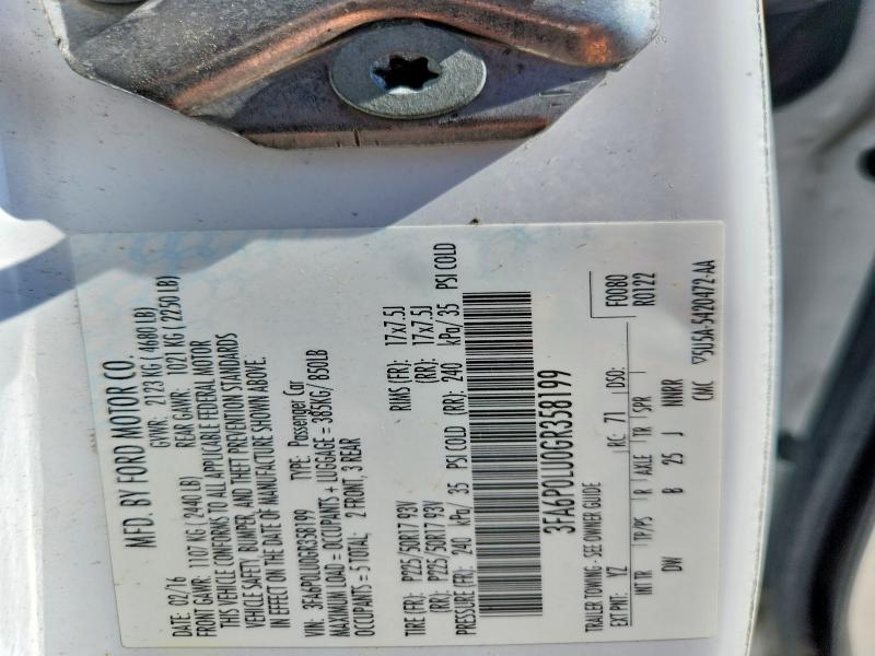 Продажа на аукционе авто 2016 Ford Fusion, vin: 3FA6P0LU0GR358199, номер лота: 53379026