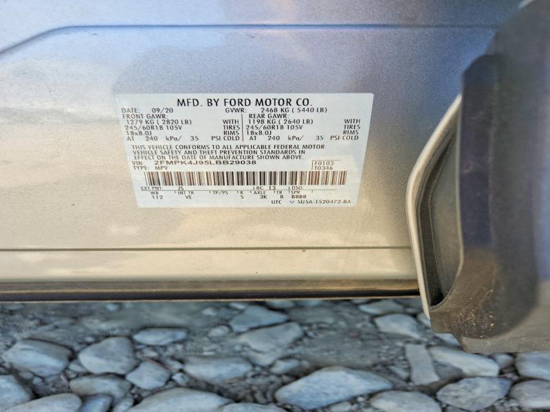 2020 Ford Edge მანქანა იყიდება აუქციონზე, vin: 2FMPK4J95LBB29038, აუქციონის ნომერი: 53776936