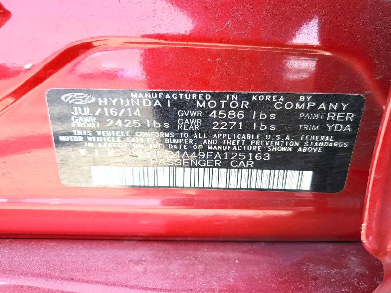 Продажа на аукционе авто 2015 Hyundai Sonata Hybrid, vin: KMHEC4A49FA125163, номер лота: 53457716