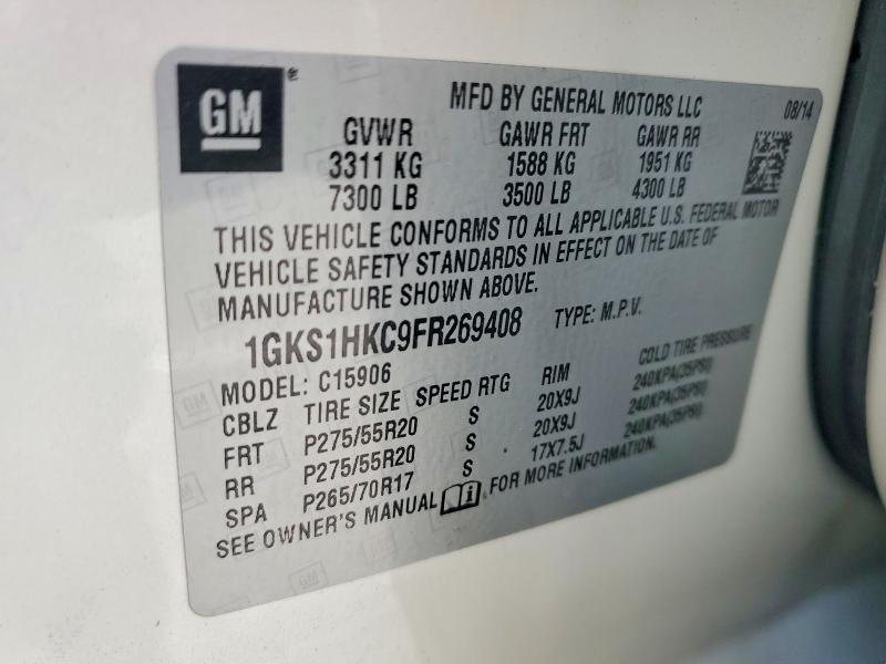 Продаж на аукціоні авто 2015 Gmc Yukon Xl, vin: 1GKS1HKC9FR269408, номер лоту: 54163006