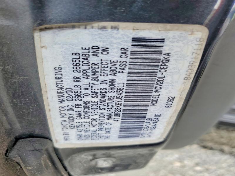 Продажа на аукционе авто 2000 Toyota Camry, vin: 4T1BF28K6YU945611, номер лота: 54247576