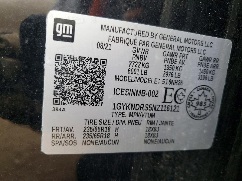 Продажа на аукционе авто 2022 Cadillac Xt5, vin: 1GYKNDRS5NZ116121, номер лота: 52514366