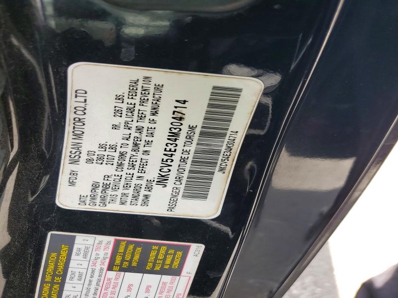 Aukcja sprzedaży 2004 Infiniti G35, vin: JNKCV54E34M304714, numer aukcji: 51948866