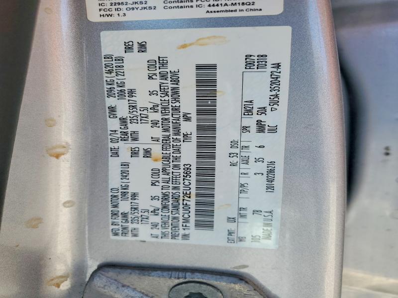 Продажа на аукционе авто 2014 Ford Escape, vin: 1FMCU0F72EUC75693, номер лота: 53000796