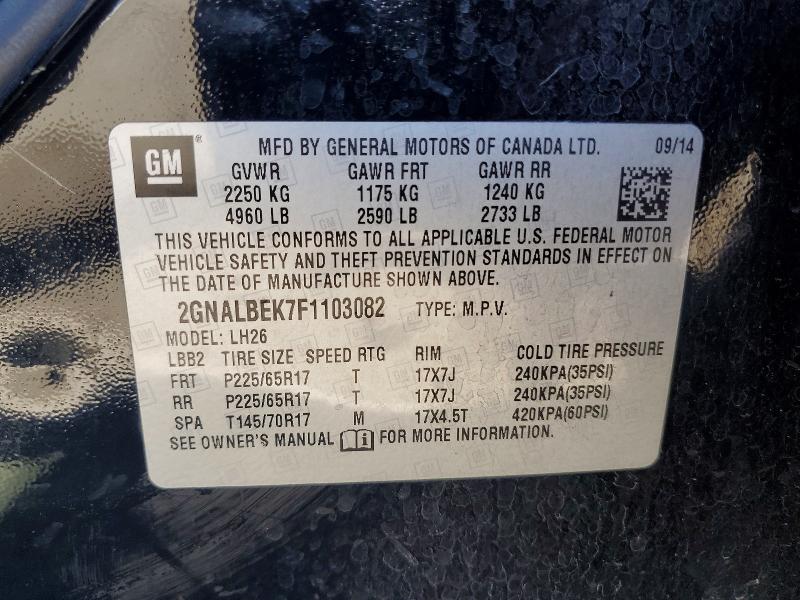 Aukcja sprzedaży 2015 Chevrolet Equinox, vin: 2GNALBEK7F1103082, numer aukcji: 53947776