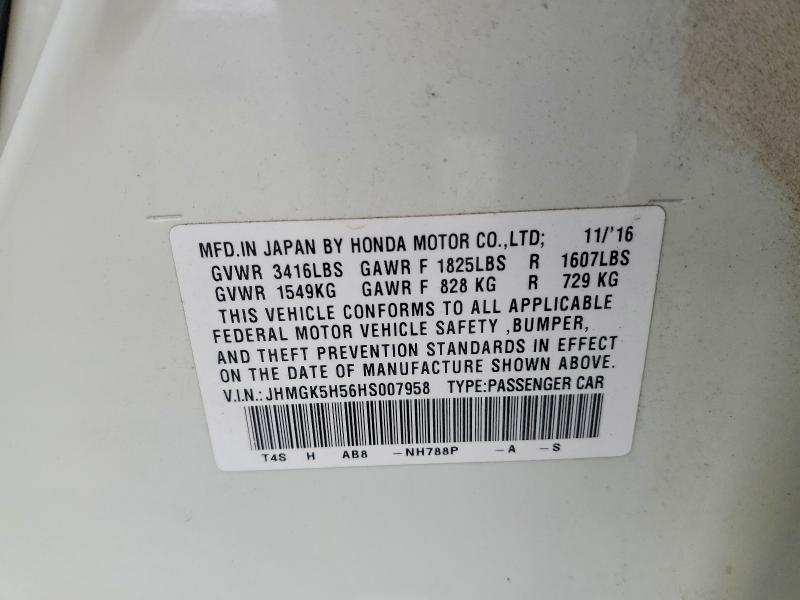 Aukcja sprzedaży 2017 Honda Fit, vin: JHMGK5H56HS007958, numer aukcji: 54587016