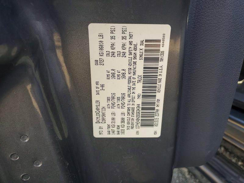 55199676 :رقم المزاد ، 1D7HE48N26S634344 vin ، 2006 Dodge Dakota مزاد بيع