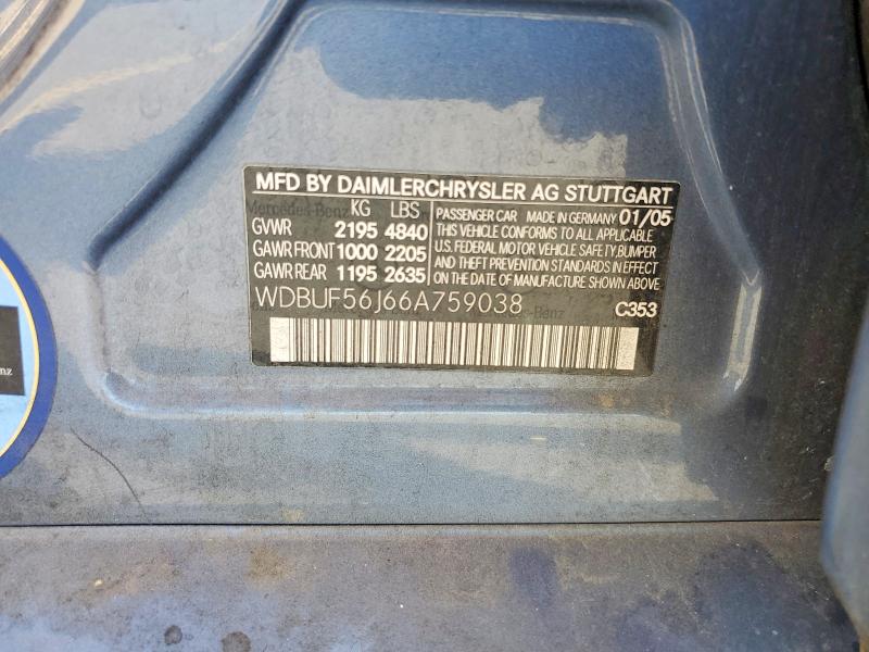 Продажа на аукционе авто 2006 Mercedes-benz E, vin: WDBUF56J66A759038, номер лота: 52432516
