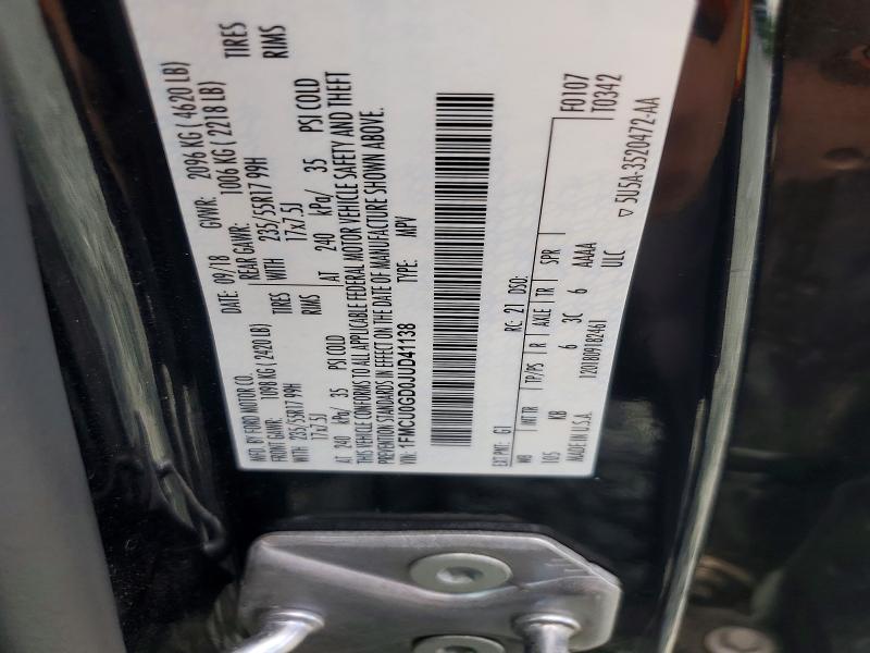 Aukcja sprzedaży 2018 Ford Escape, vin: 1FMCU0GD0JUD41138, numer aukcji: 55240036