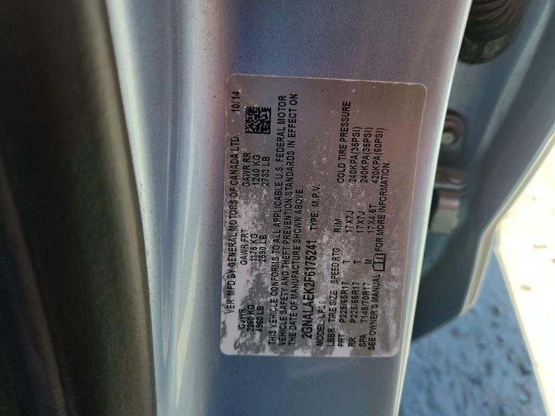 53562586 :رقم المزاد ، 2GNALAEK2F6175241 vin ، 2015 Chevrolet Equinox مزاد بيع