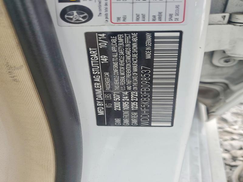 53343446 :رقم المزاد ، WDDHF5KB3FB098537 vin ، 2015 Mercedes-benz E مزاد بيع