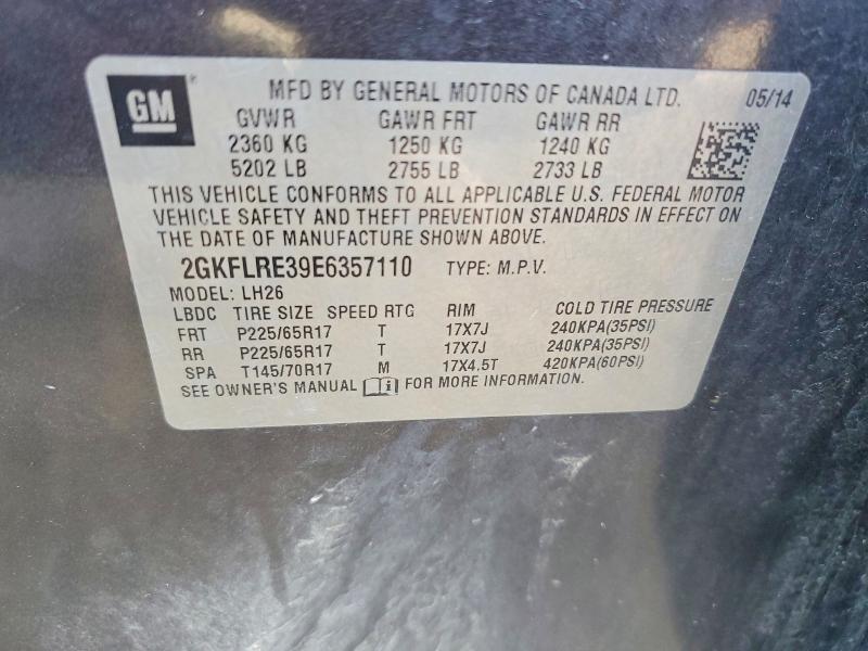 52243176 :رقم المزاد ، 2GKFLRE39E6357110 vin ، 2014 Gmc Terrain مزاد بيع
