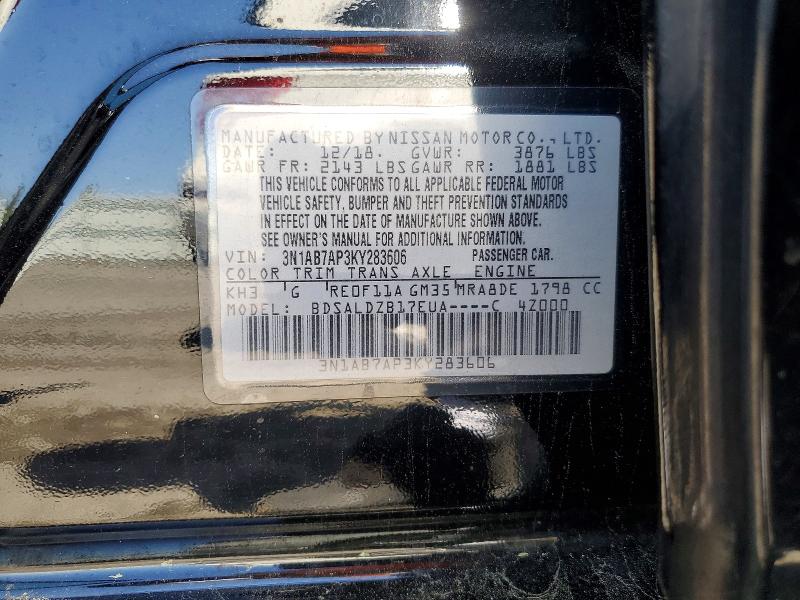 Продажа на аукционе авто 2019 Nissan Sentra, vin: 3N1AB7AP3KY283606, номер лота: 51804286