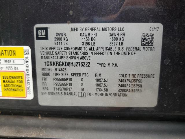 Продажа на аукционе авто 2017 Chevrolet Traverse, vin: 1GNKRGKD8HJ276222, номер лота: 53446036