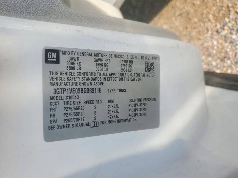 Aukcja sprzedaży 2011 Gmc Sierra, vin: 3GTP1VE03BG389118, numer aukcji: 55211826