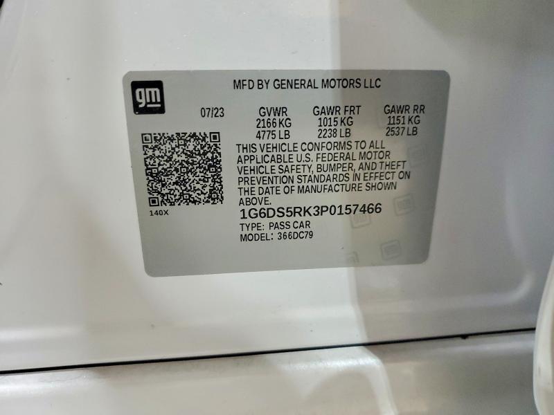 2023 Cadillac Ct5 მანქანა იყიდება აუქციონზე, vin: 1G6DS5RK3P0157466, აუქციონის ნომერი: 54512816