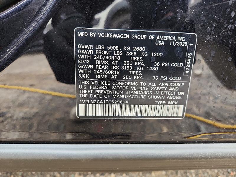 54174686 :رقم المزاد ، 1V2LN2CA1TC529604 vin ، 2026 Volkswagen Atlas مزاد بيع