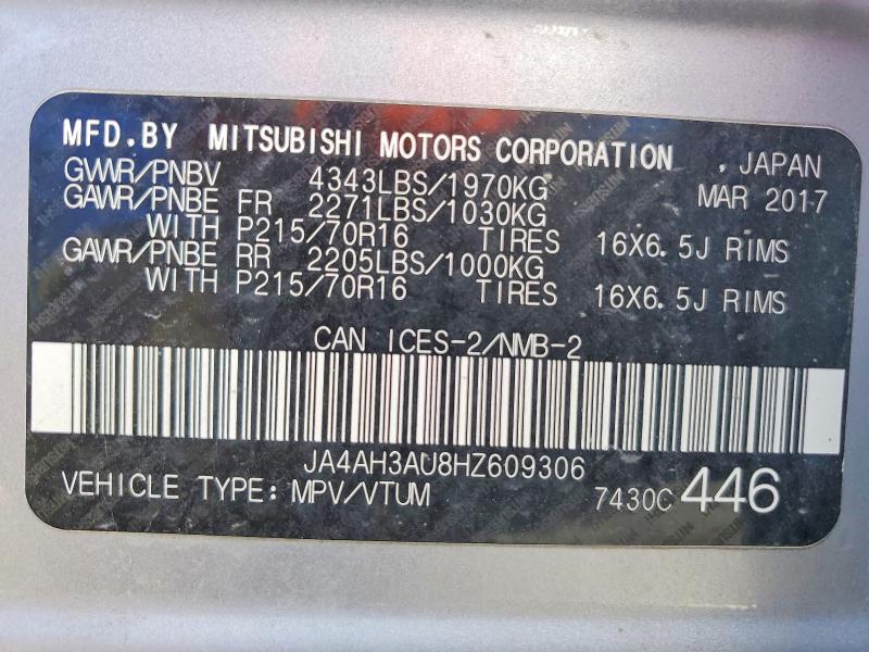 Продаж на аукціоні авто 2017 Mitsubishi Rvr, vin: JA4AH3AU8HZ609306, номер лоту: 51153486