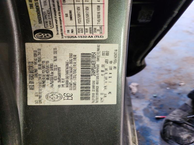 52002436 :رقم المزاد ، 3FAHP0JA4CR110954 vin ، 2012 Ford Fusion مزاد بيع