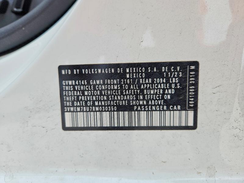 Aukcja sprzedaży 2024 Volkswagen Jetta, vin: 3VWEM7BU7RM030350, numer aukcji: 52418516