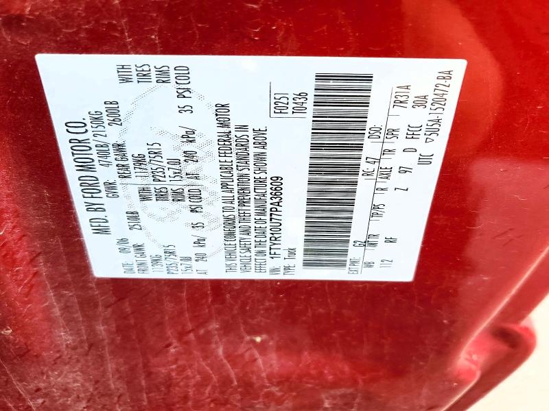 54021646 :رقم المزاد ، 1FTYR10U77PA36609 vin ، 2007 Ford Ranger مزاد بيع