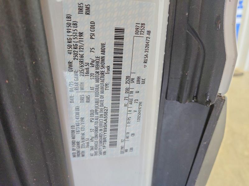 53411516 :رقم المزاد ، 1FTBR1Y89SKA55827 vin ، 2025 Ford Transit مزاد بيع