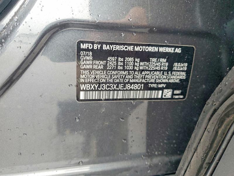 Продажа на аукционе авто 2018 Bmw X2, vin: WBXYJ3C3XJEJ84801, номер лота: 54837376