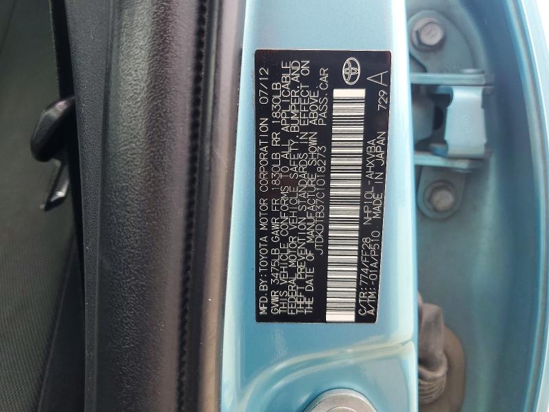 Aukcja sprzedaży 2012 Toyota Prius C, vin: JTDKDTB37C1018273, numer aukcji: 54687666