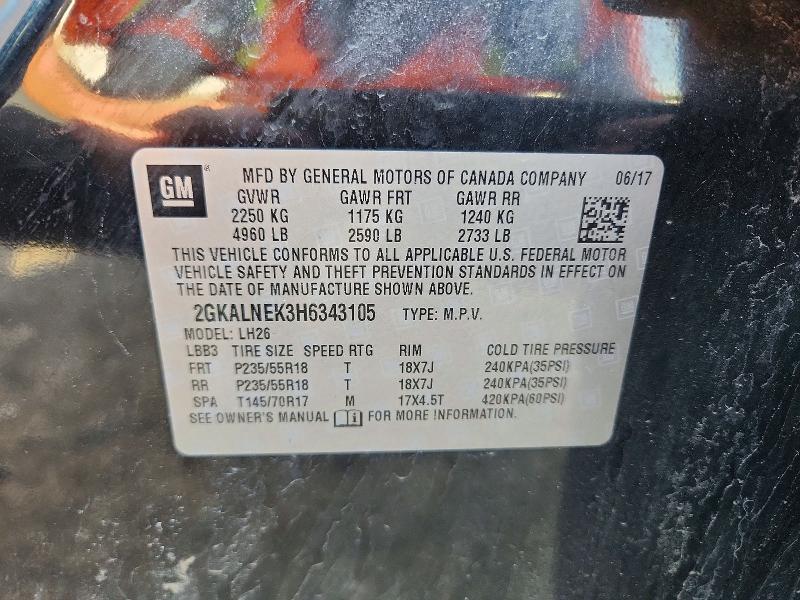 Продаж на аукціоні авто 2017 Gmc Terrain, vin: 2GKALNEK3H6343105, номер лоту: 53962726