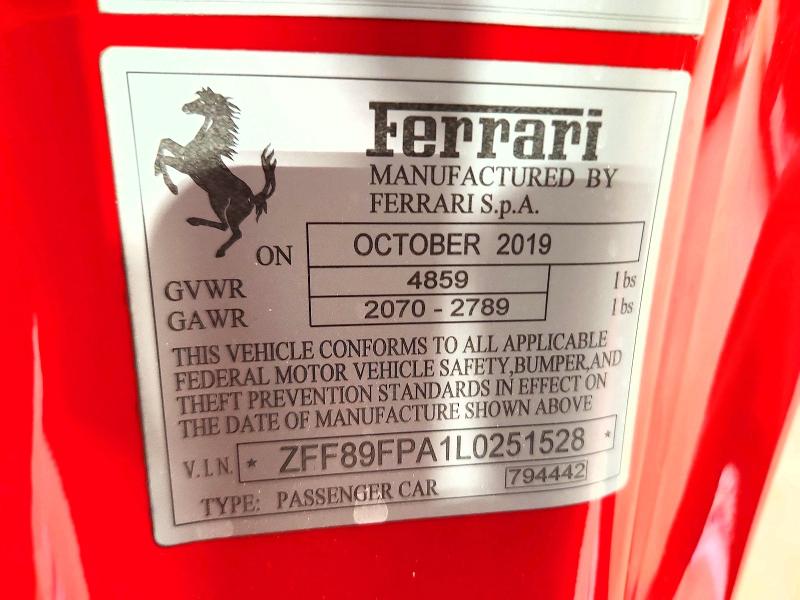 2020 Ferrari Portofino მანქანა იყიდება აუქციონზე, vin: ZFF89FPA1L0251528, აუქციონის ნომერი: 54581426