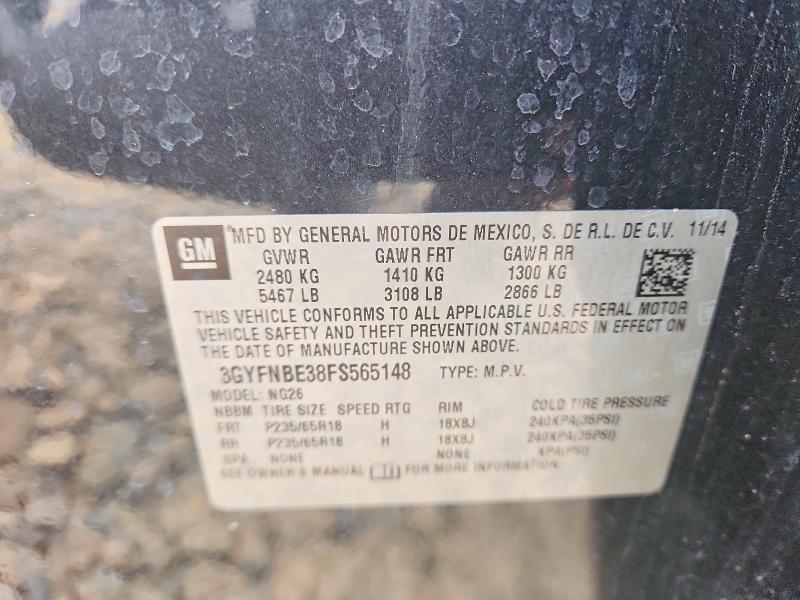 2015 Cadillac Srx მანქანა იყიდება აუქციონზე, vin: 3GYFNBE38FS565148, აუქციონის ნომერი: 54662086