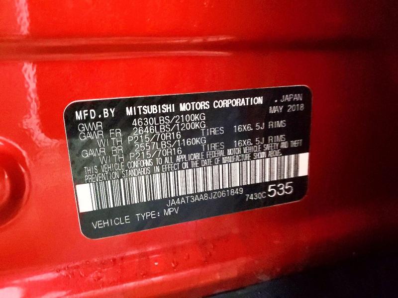 Продаж на аукціоні авто 2018 Mitsubishi Eclipse Cross, vin: JA4AT3AA8JZ061849, номер лоту: 54813826