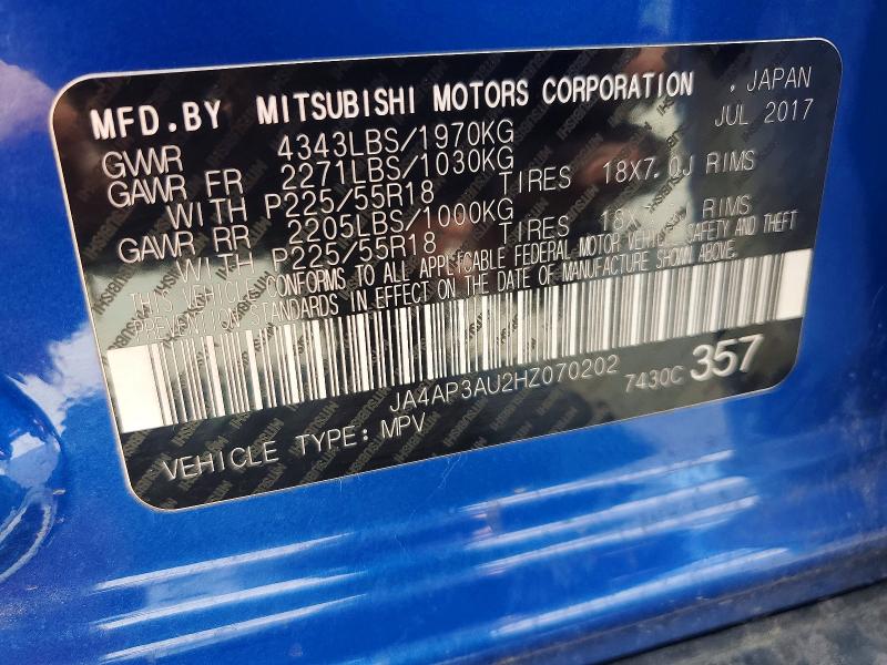 Aukcja sprzedaży 2017 Mitsubishi Outlander Sport, vin: JA4AP3AU2HZ070202, numer aukcji: 54181866