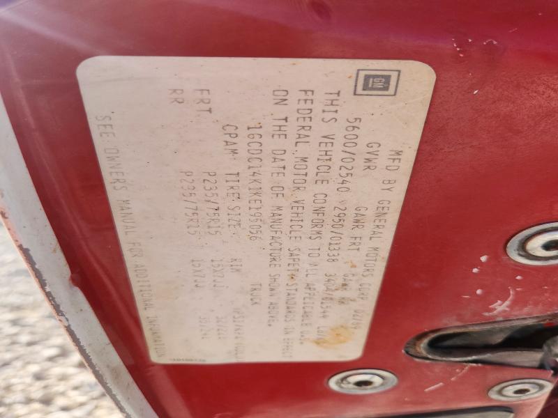 52252026 :رقم المزاد ، 1GCDC14K1KE195056 vin ، 1989 Chevrolet Gmt-400 مزاد بيع