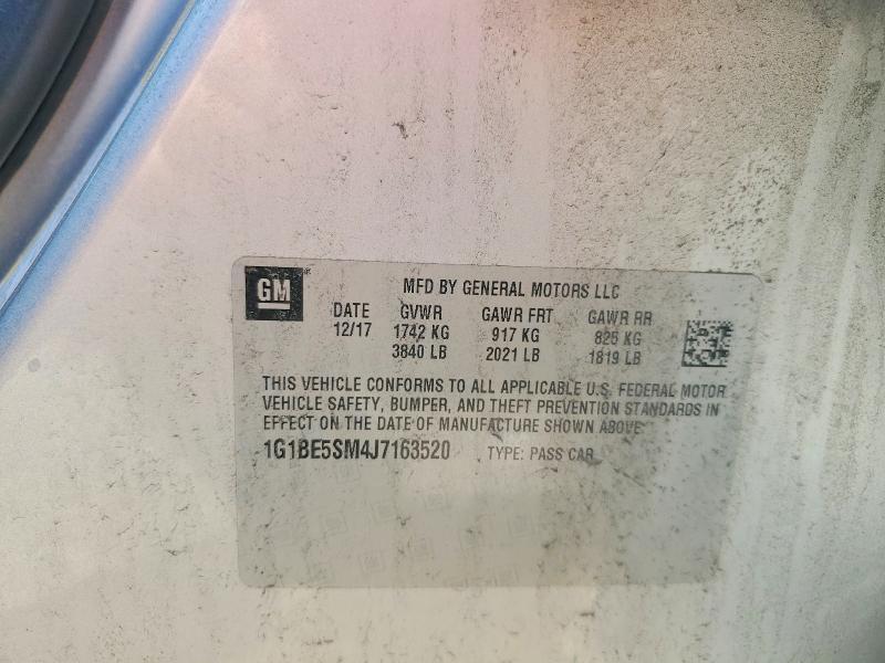 Продаж на аукціоні авто 2018 Chevrolet Cruze, vin: 1G1BE5SM4J7163520, номер лоту: 52380896