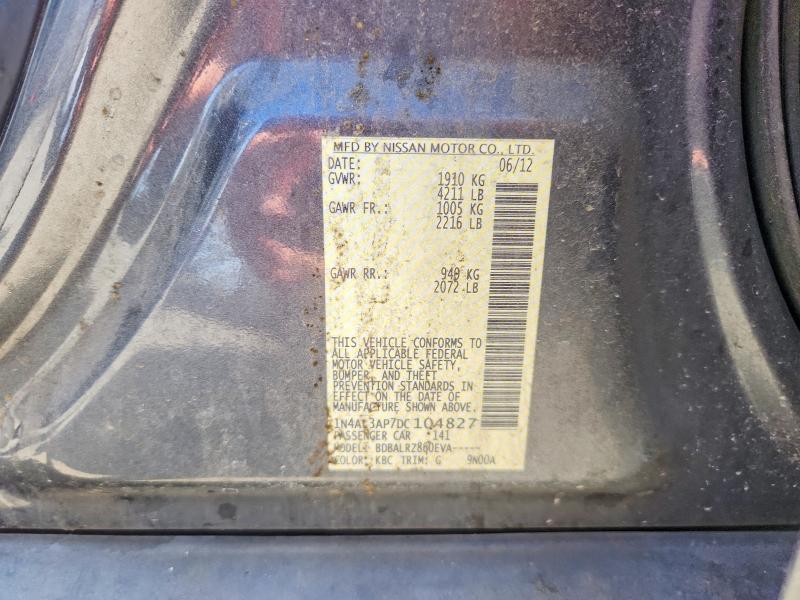 Aukcja sprzedaży 2013 Nissan Altima, vin: 1N4AL3AP7DC104827, numer aukcji: 53949776