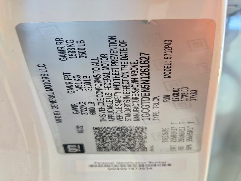 Aukcja sprzedaży 2022 Chevrolet Colorado, vin: 1GCGTDEN5N1261627, numer aukcji: 53127946