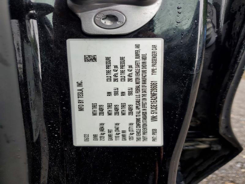 Продажа на аукционе авто 2022 Tesla Model 3, vin: 5YJ3E1EA2NF286061, номер лота: 54353046