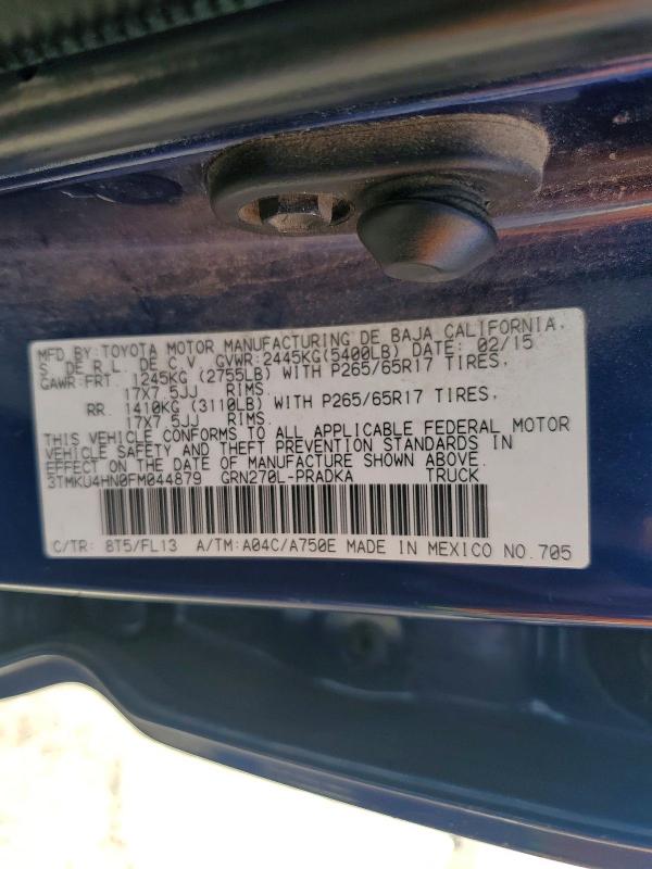 Aukcja sprzedaży 2015 Toyota Tacoma, vin: 3TMKU4HN0FM044879, numer aukcji: 52689706