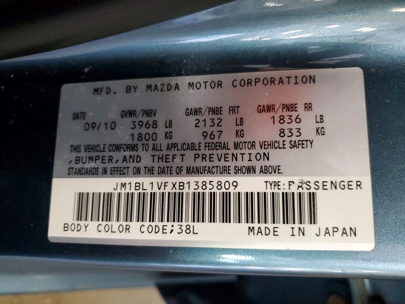 53554546 :رقم المزاد ، JM1BL1VFXB1385809 vin ، 2011 Mazda 3 مزاد بيع
