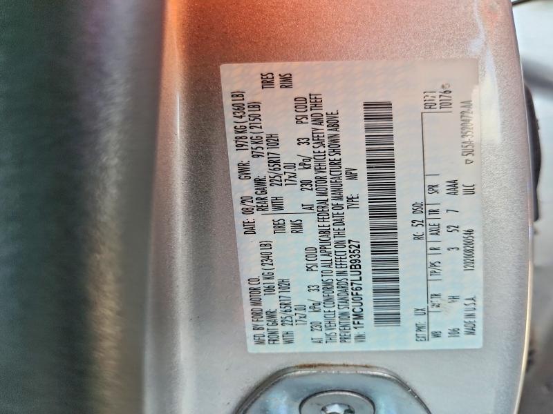 Продажа на аукционе авто 2020 Ford Escape, vin: 1FMCU0F67LUB93527, номер лота: 54898816