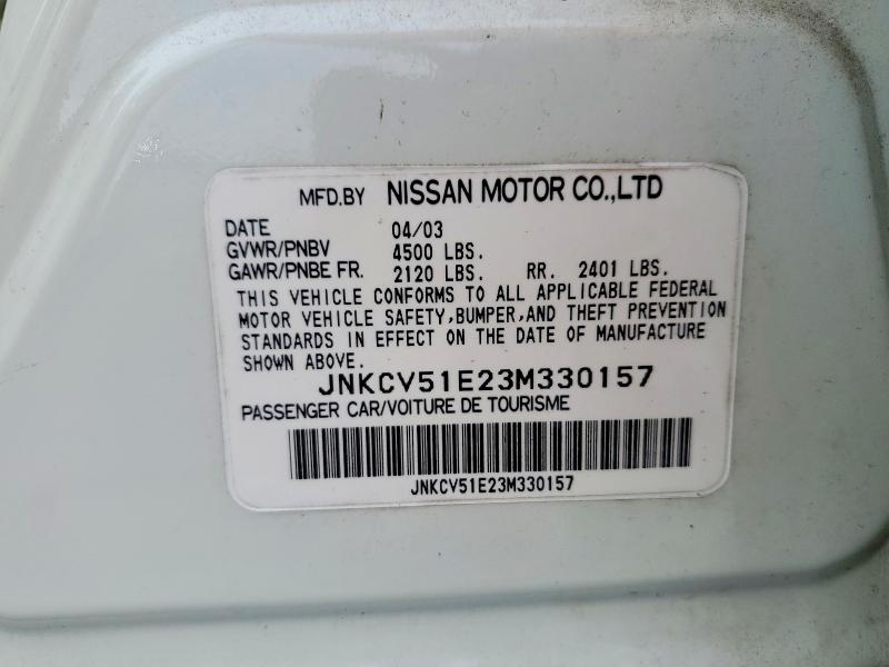 Aukcja sprzedaży 2003 Infiniti G35, vin: JNKCV51E23M330157, numer aukcji: 51374816