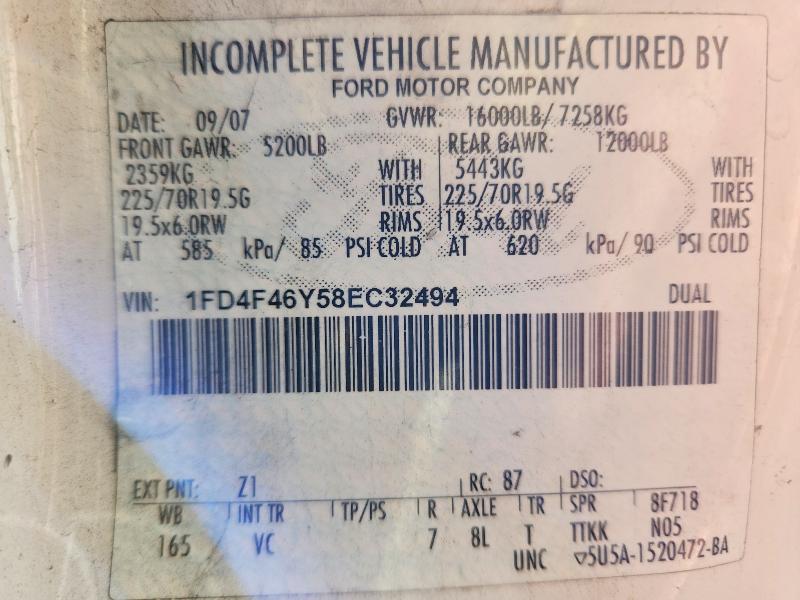 Продажа на аукционе авто 2008 Ford F450, vin: 1FD4F46Y58EC32494, номер лота: 52467206