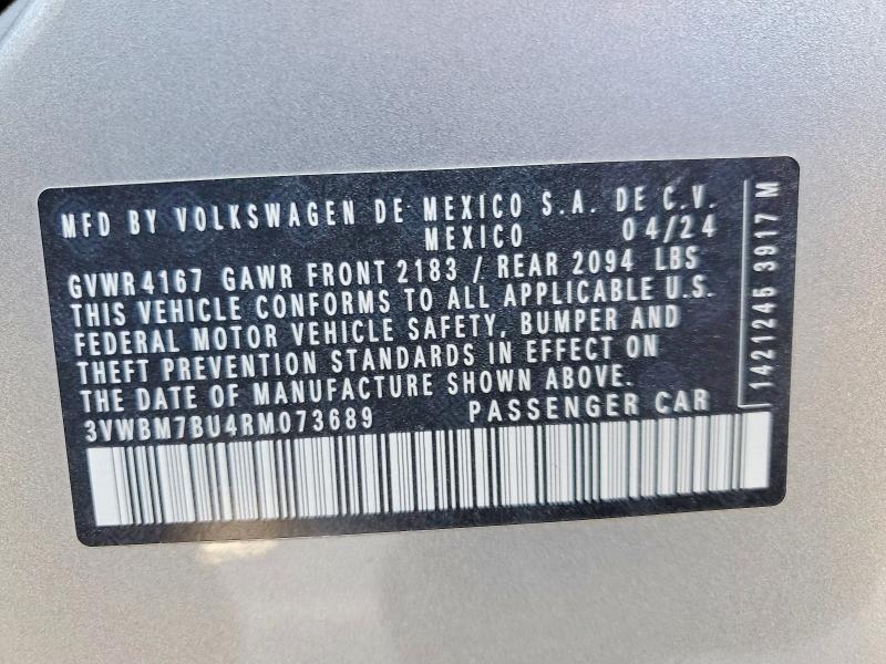 Продаж на аукціоні авто 2024 Volkswagen Jetta, vin: 3VWBM7BU4RM073689, номер лоту: 55456486