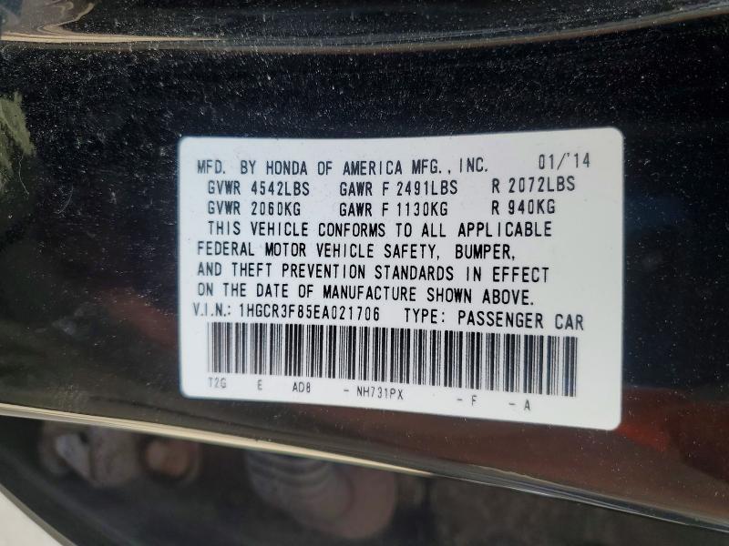 Aukcja sprzedaży 2014 Honda Accord, vin: 1HGCR3F85EA021706, numer aukcji: 53203576