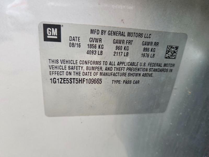 Продаж на аукціоні авто 2017 Chevrolet Malibu, vin: 1G1ZE5ST5HF109665, номер лоту: 54082496