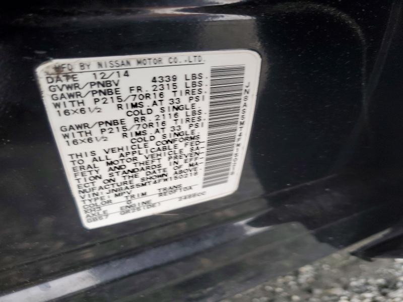 2015 Nissan Rogue Select მანქანა იყიდება აუქციონზე, vin: JN8AS5MT4FW150218, აუქციონის ნომერი: 54652036