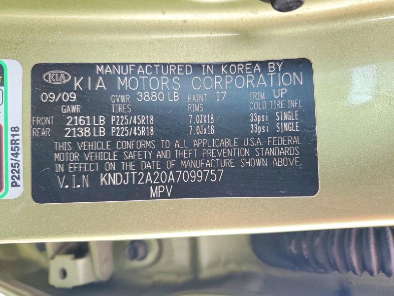 53195746 :رقم المزاد ، KNDJT2A20A7099757 vin ، 2010 Kia Soul مزاد بيع